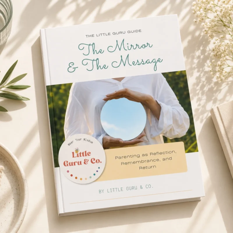 The Mirror and The Message Conscious Parenting Guide mockup on table with natural light