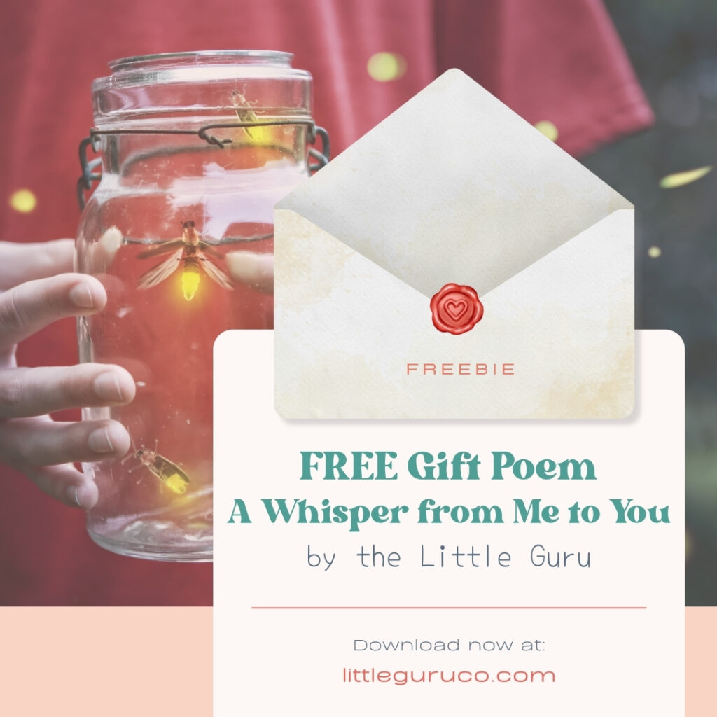 Printable keepsake poem for parents — soulful gift illustration with light symbols.