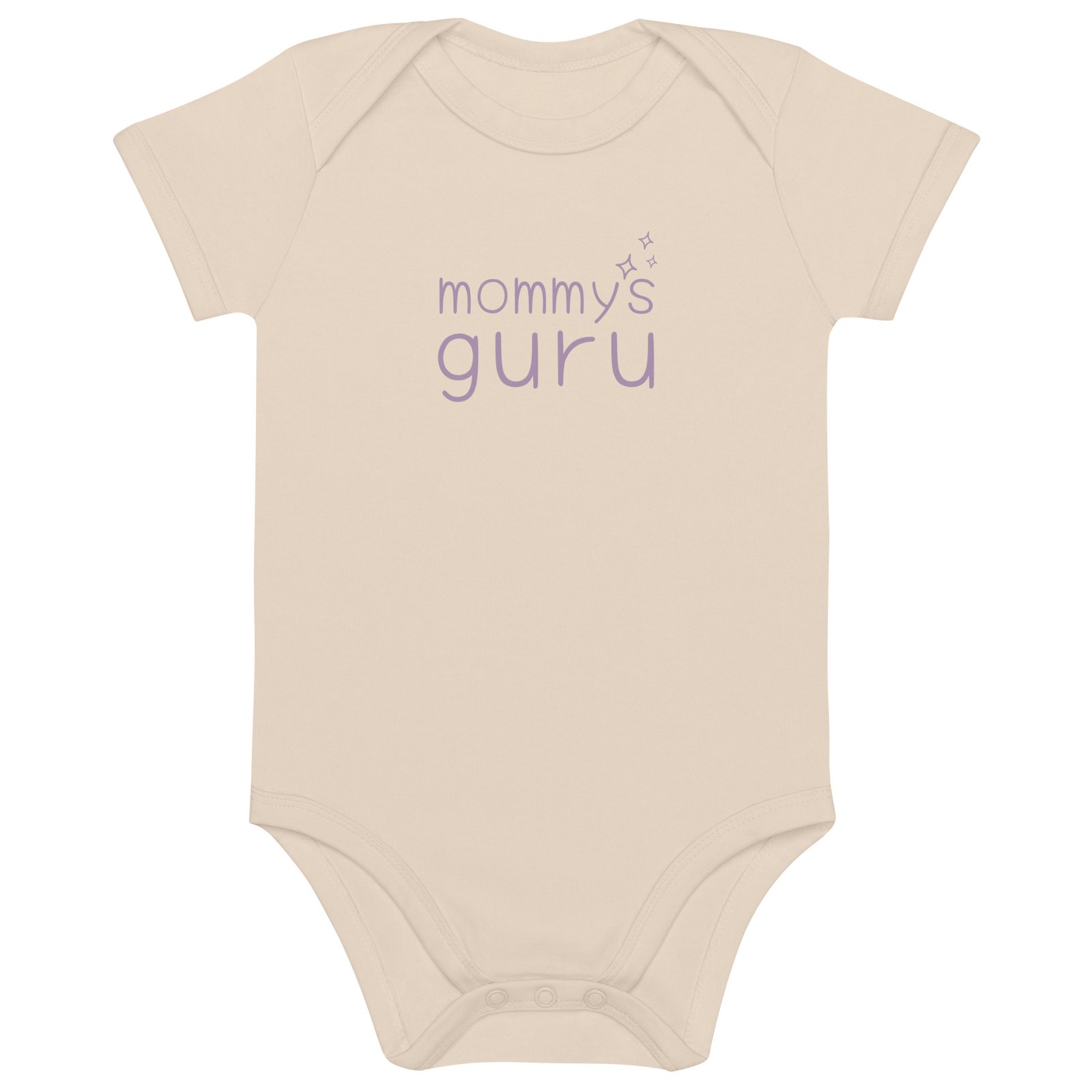 Organic Cotton Baby Bodysuit – mommy’s Guru Mommy's Guru in Starflower Natural Organic Cotton Baby Bodysuit by Little Guru & Co.
