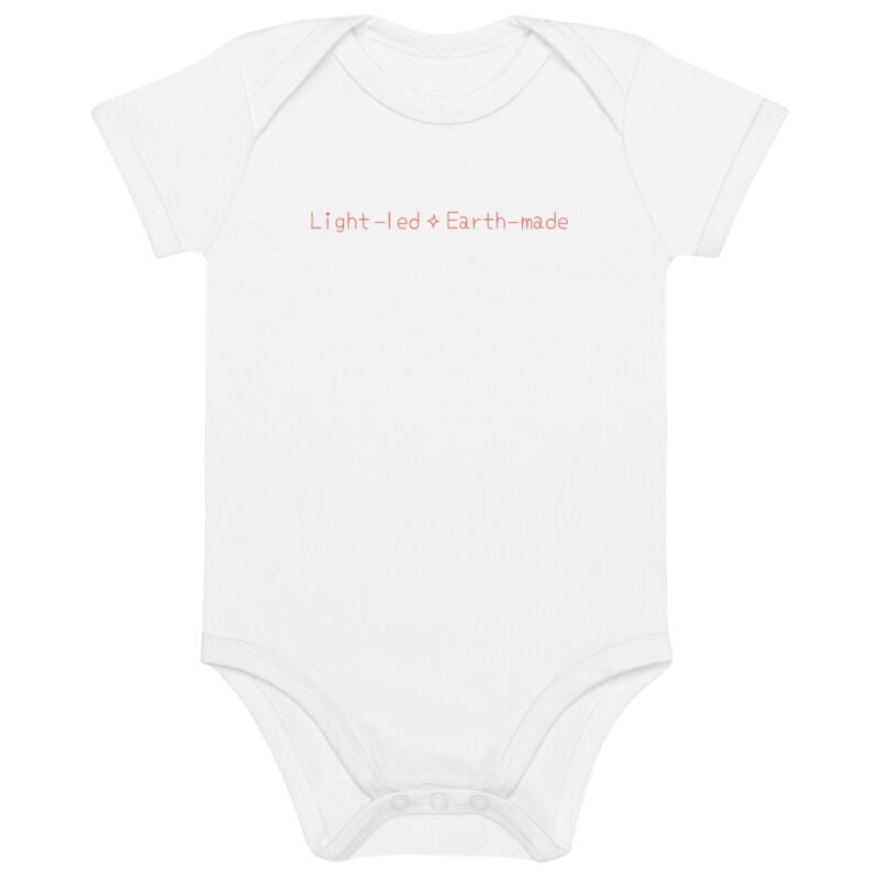 Light-led. Earth-made. in Stardust Flame White Organic Cotton Baby Bodysuit by Little Guru & Co.