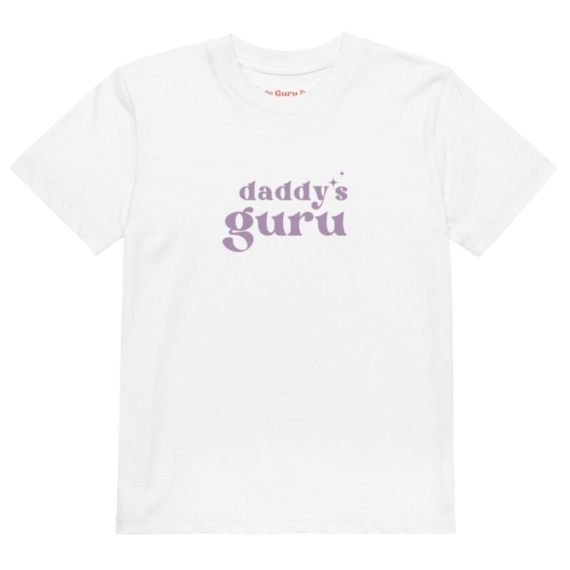 Daddy's Guru in Starflower Flame Kids Organic Cotton Tee by Little Guru & Co.