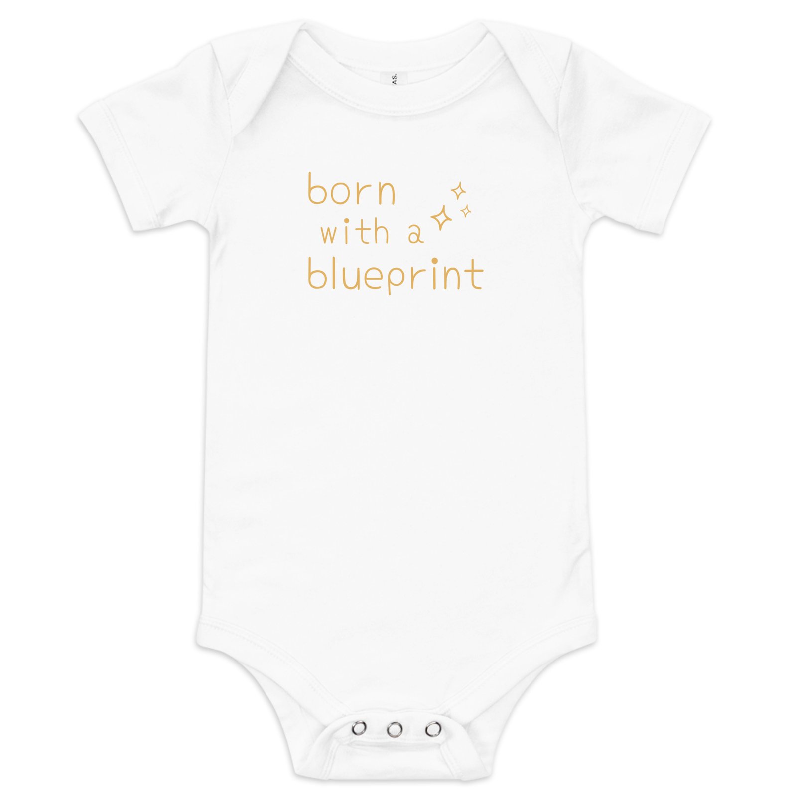 Airlume 100% Cotton Baby Bodysuit – Born with a Blueprint Born with a Blueprint in Stardawn 100% Airlume combed ring-spun Cotton Baby Bodysuit by Little Guru & Co.