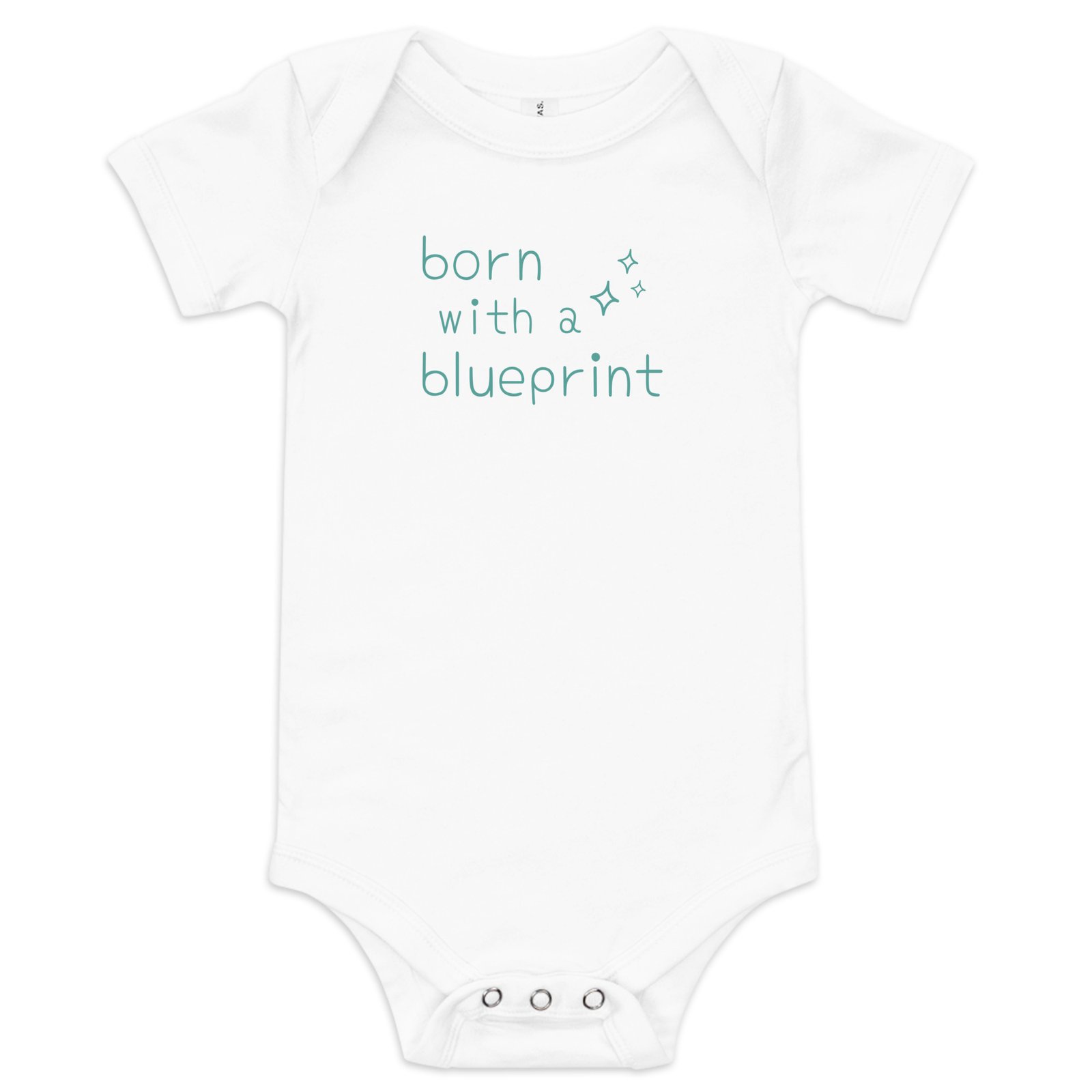 Airlume 100% Cotton Baby Bodysuit – Born with a Blueprint Born with a Blueprint in Stargazer 100% Airlume combed ring-spun Cotton Baby Bodysuit by Little Guru & Co.